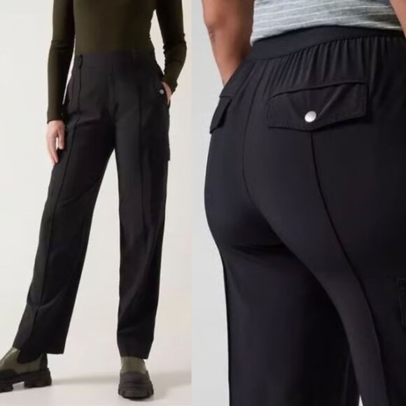 Athleta Black Vienna Cargo Pants Size 8 - 26905 - Picture 1 of 15